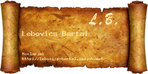 Lebovics Bartal névjegykártya